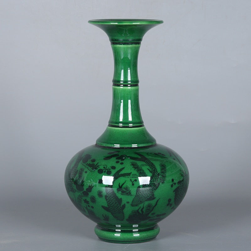 Jingdezhen Qianlong Jadeite Vase-ToShay.org