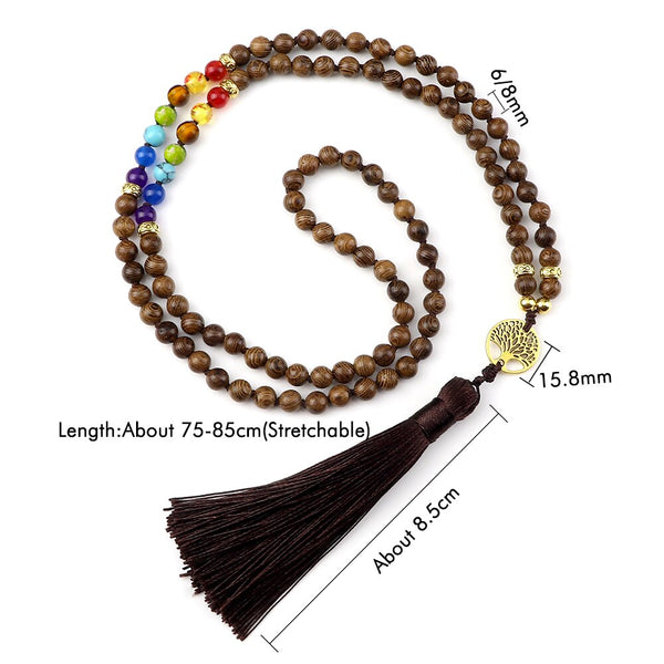 Wood Chakra Mala Beads-ToShay.org
