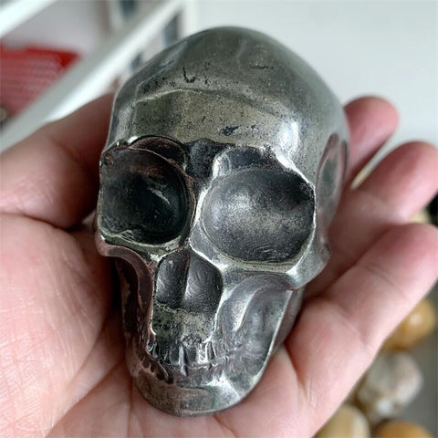 Silver Pyrite Skull-ToShay.org