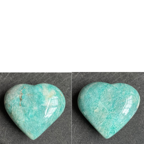 Blue Amazonite Crystal Hearts-ToShay.org