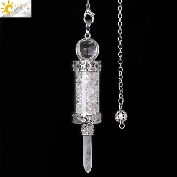 Mixed Crystal Wishing Bottle Pendulum-ToShay.org