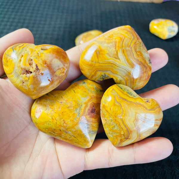 Yellow Crazy Lace Agate Heart-ToShay.org