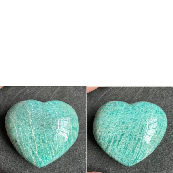 Blue Amazonite Crystal Hearts-ToShay.org