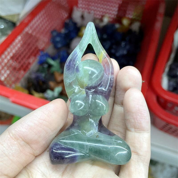 Green Fluorite Yoga Statue-ToShay.org