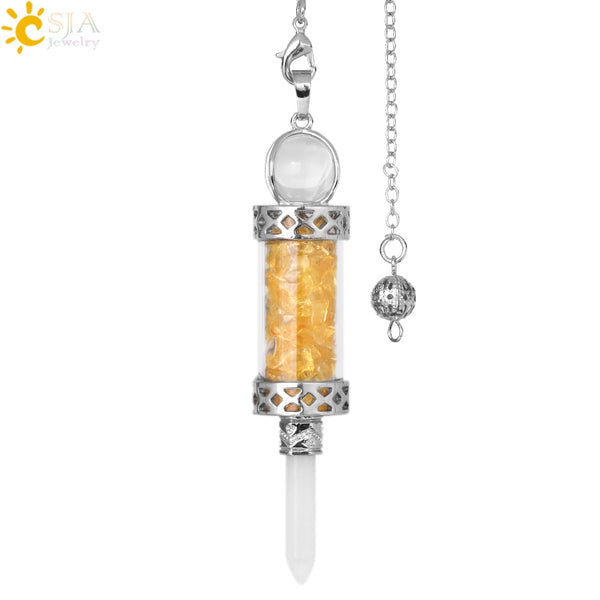 Mixed Crystal Wishing Bottle Pendulum-ToShay.org
