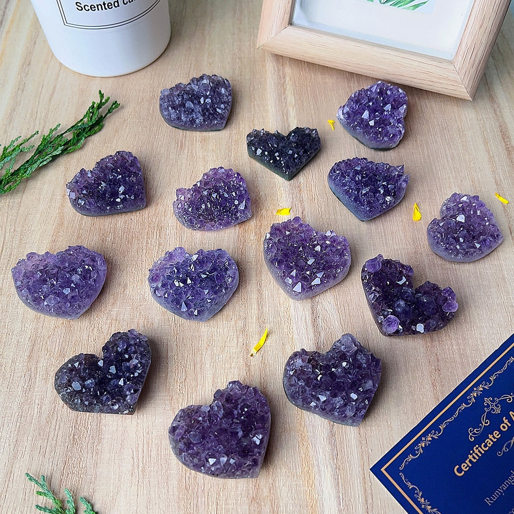 Purple Amethyst Cluster Heart-ToShay.org