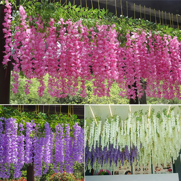 Wisteria Flower Hanging Wreath-ToShay.org