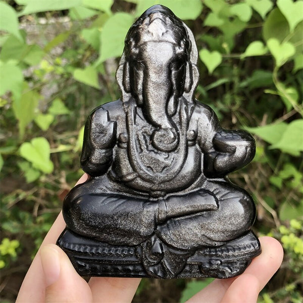 Crystal Obsidian Ganesha-ToShay.org