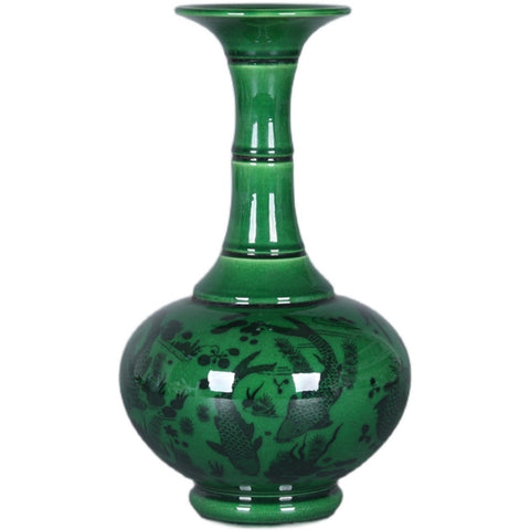 Jingdezhen Qianlong Jadeite Vase-ToShay.org
