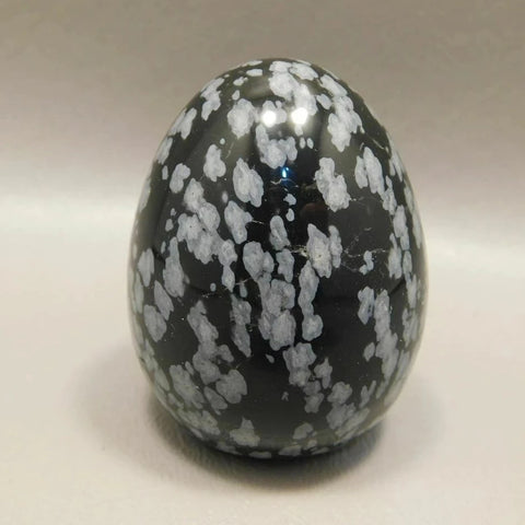 Black Snowflake Obsidian Egg-ToShay.org