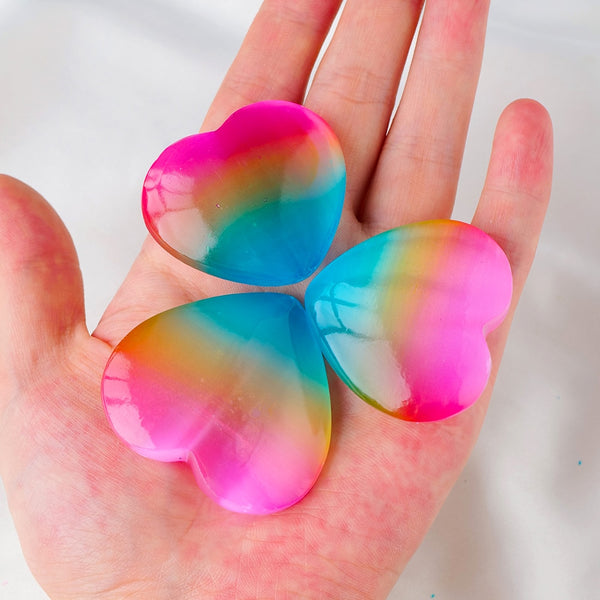 Rainbow Aura Selenite Crystal Heart-ToShay.org