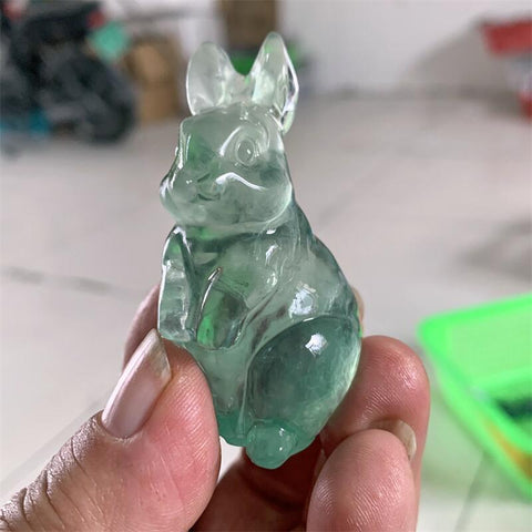 Green Fluorite Rabbit-ToShay.org