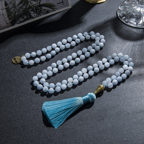 Blue Chalcedony Mala Beads-ToShay.org