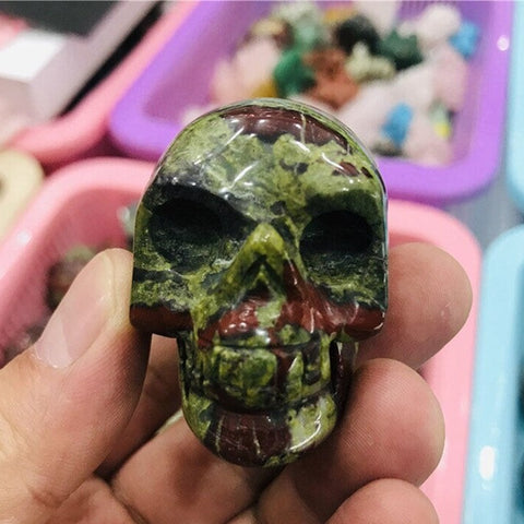 Green Dragon Blood Stone Skull-ToShay.org