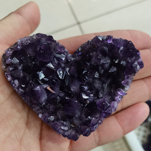 Purple Amethyst Cluster Heart-ToShay.org