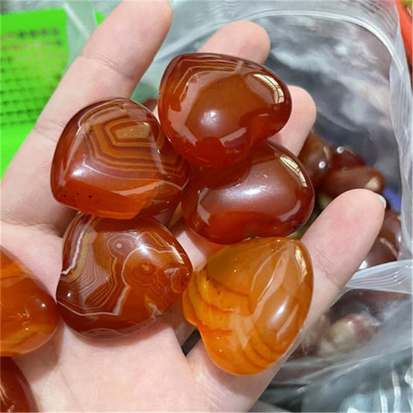 Orange Carnelian Agate Hearts-ToShay.org