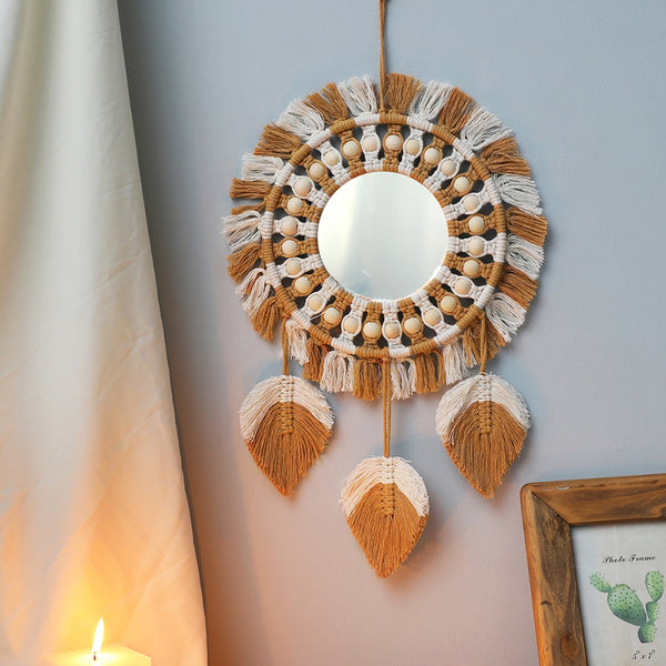 Macrame Fringe Mirror-ToShay.org