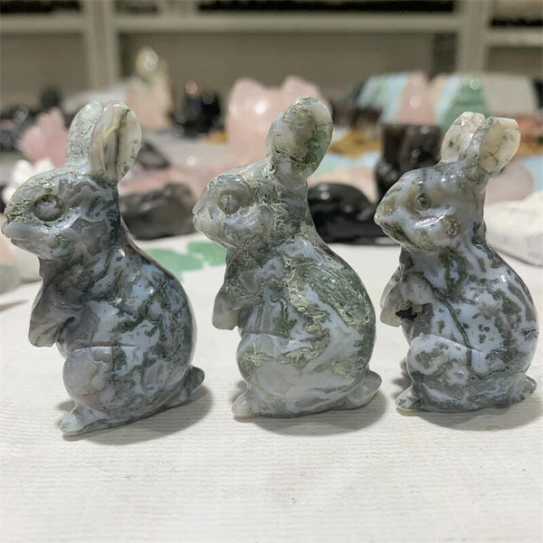 Green Moss Agate Rabbit-ToShay.org