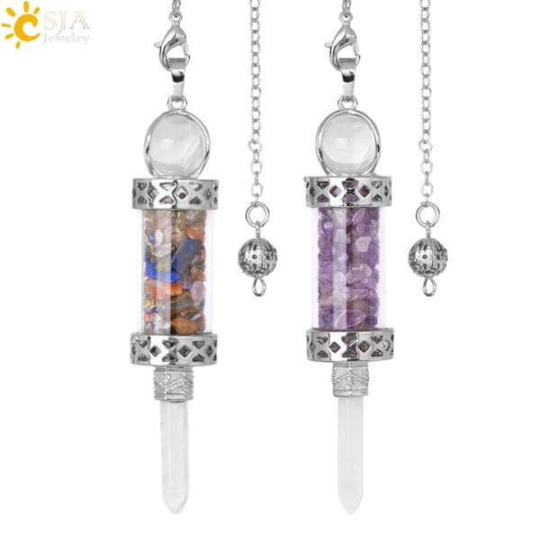 Mixed Crystal Wishing Bottle Pendulum-ToShay.org