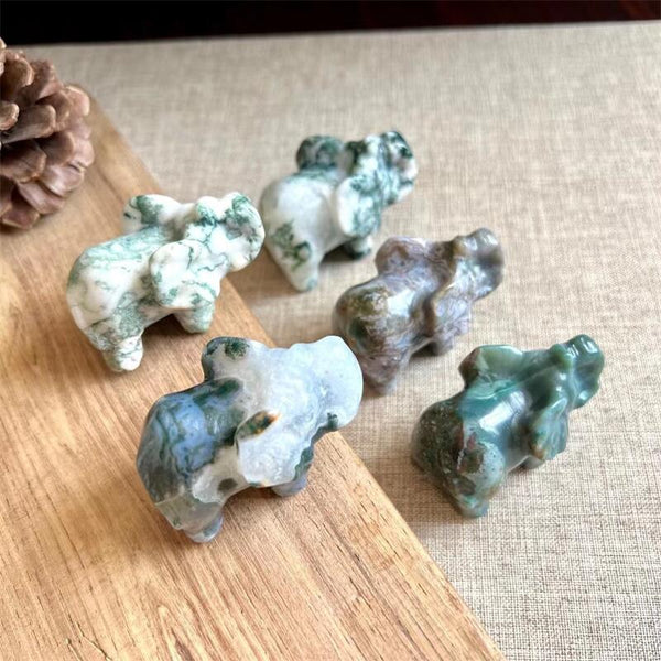 Green Moss Agate Elephant-ToShay.org