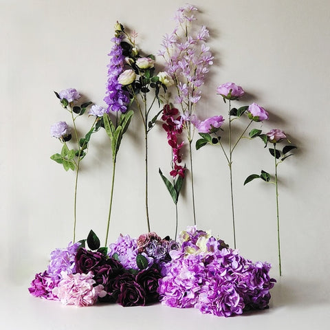 Purple Hydrangea Peony Flowers-ToShay.org