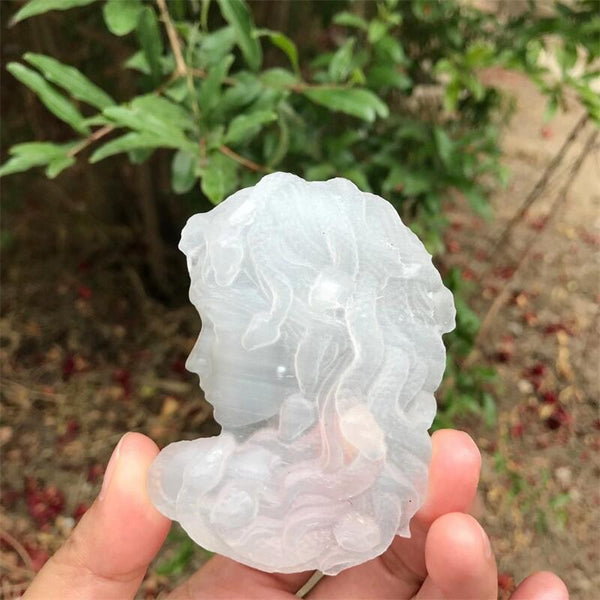 White Selenite Medusa-ToShay.org