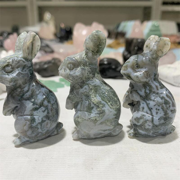 Green Moss Agate Rabbit-ToShay.org