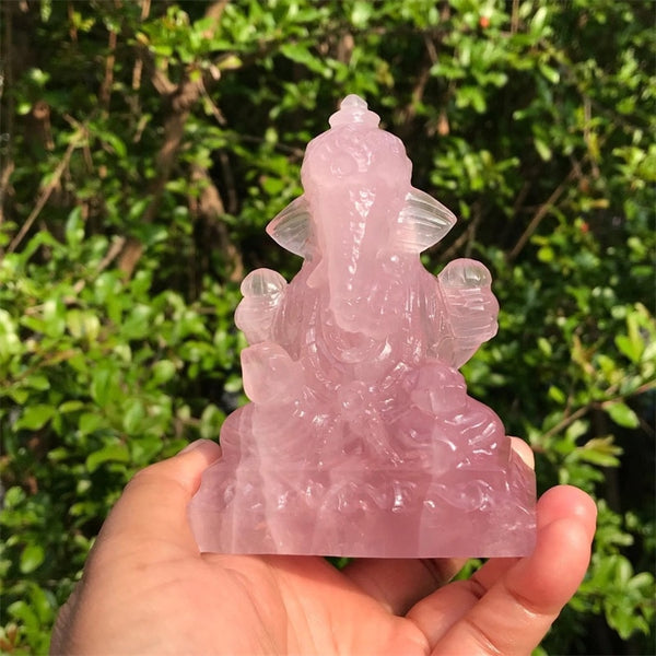 Crystal Rose Quartz Ganesha-ToShay.org