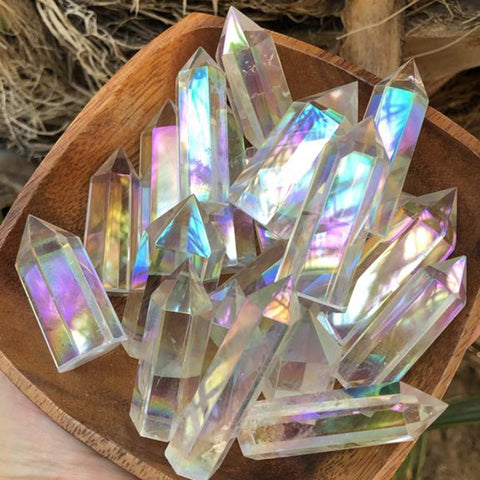 Clear Rainbow Quartz Crystal Wands-ToShay.org
