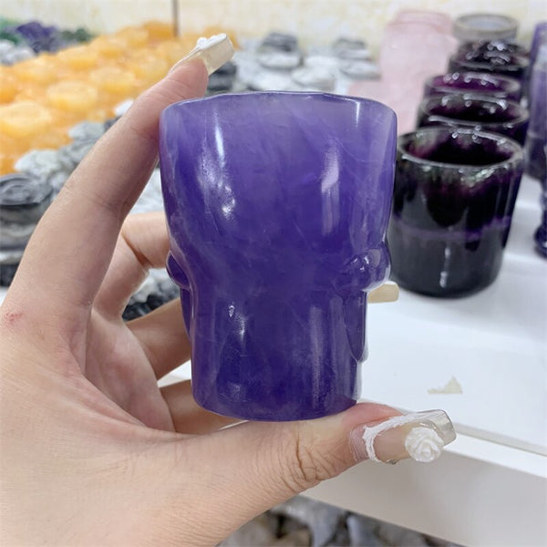 Purple Fluorite Skull Cup-ToShay.org