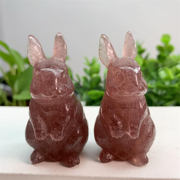 Red Strawberry Quartz Rabbit-ToShay.org