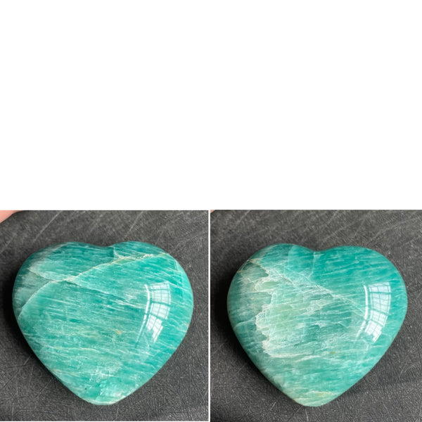 Blue Amazonite Crystal Hearts-ToShay.org