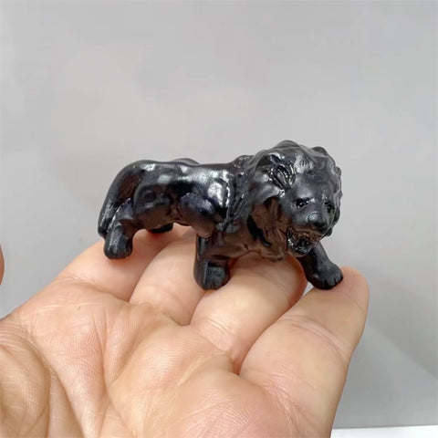 Black Obsidian Lion Statue-ToShay.org