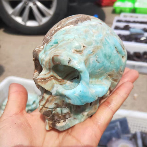 Blue Calcite Crystal Skull-ToShay.org