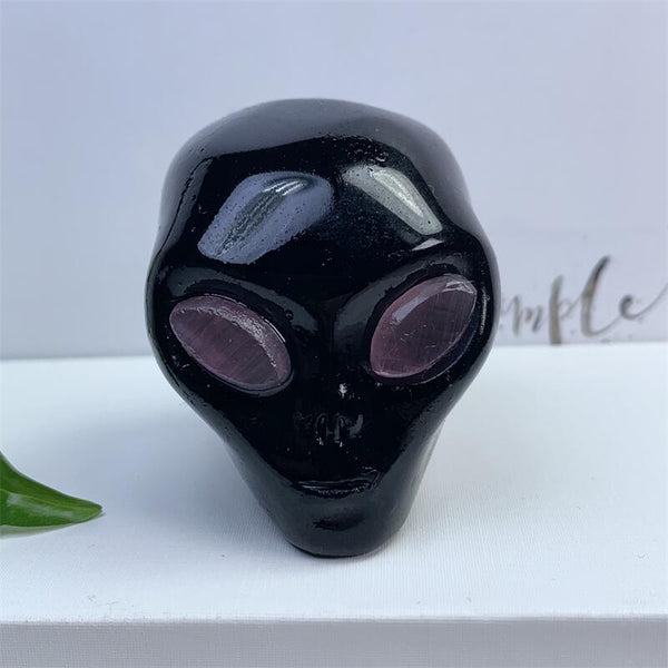 Black Obsidian Alien Skull-ToShay.org