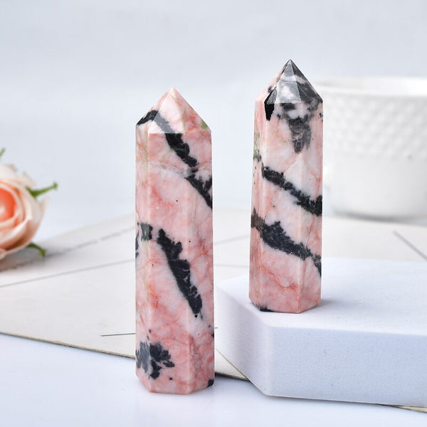 Pink Zebra Stone Wands-ToShay.org