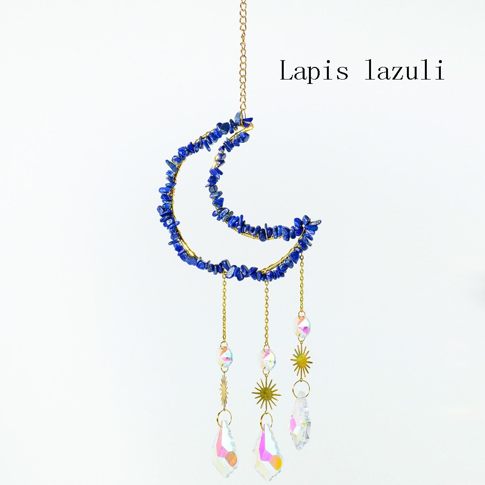 Gemstone Crystal Moon Suncatcher-ToShay.org