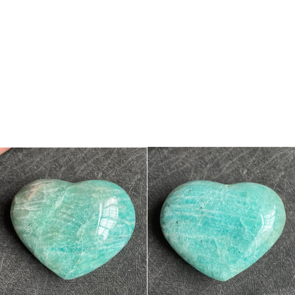 Blue Amazonite Crystal Hearts-ToShay.org