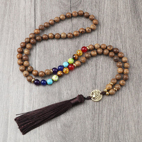 Wood Chakra Mala Beads-ToShay.org