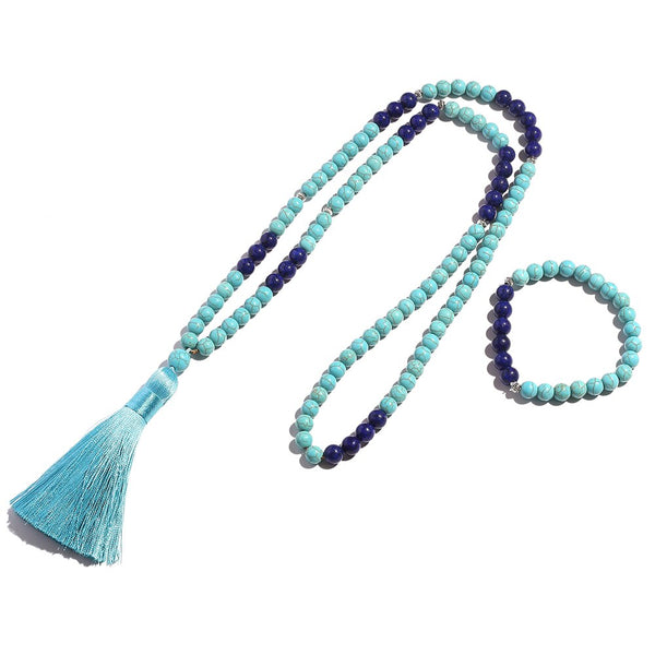Blue Turquoise Bead Bracelet-ToShay.org