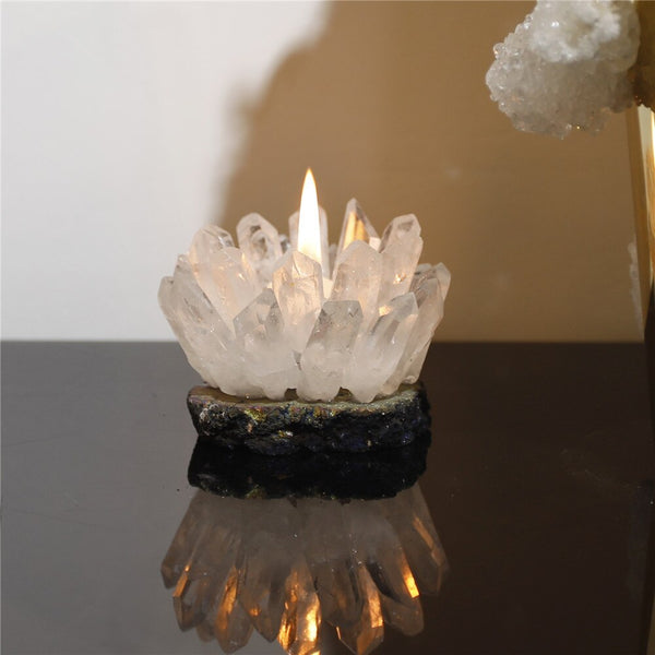 White Crystal Tealight Holder-ToShay.org