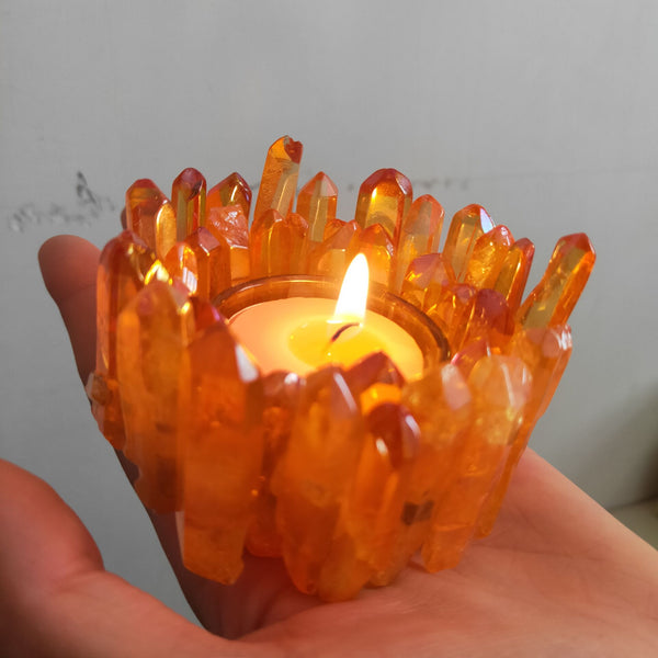 Orange Crystal Quartz Tealight Holders-ToShay.org
