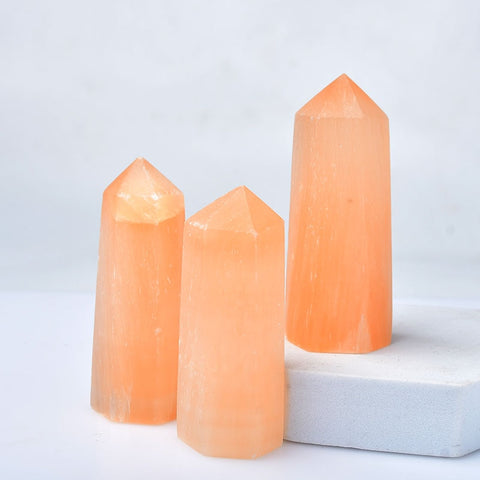 Orange Selenite Crystal Point-ToShay.org