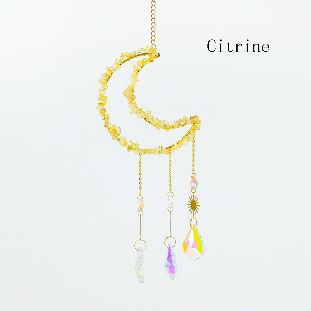 Gemstone Crystal Moon Suncatcher-ToShay.org