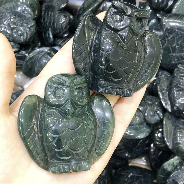 Green Moss Agate Owl-ToShay.org