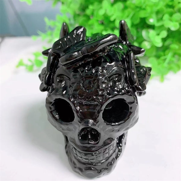 Black Obsidian Butterfly Skull-ToShay.org