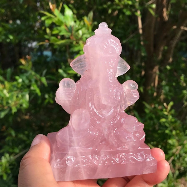 Crystal Rose Quartz Ganesha-ToShay.org