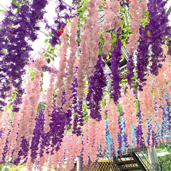 Wisteria Flower Hanging Wreath-ToShay.org