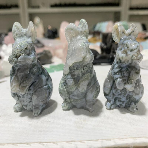 Green Moss Agate Rabbit-ToShay.org