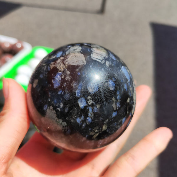Black Glaucophane Stone Ball-ToShay.org
